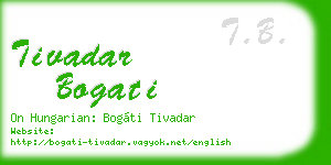 tivadar bogati business card